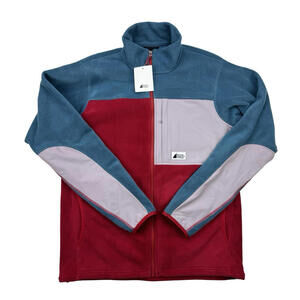 MEC Mountain Equipment Fireside Fleece Jacket Red Blue Men's Size M